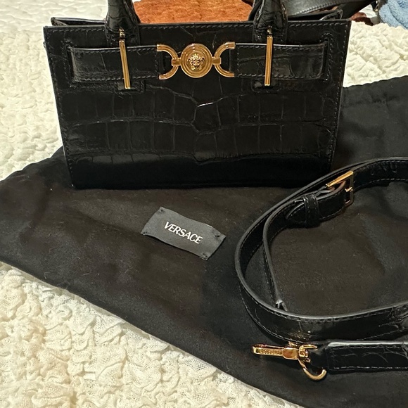 Versace Medusa 95 croc effect small tote bag - Picture 4 of 9